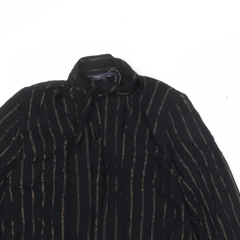 Womens UK Size 10 Marks and Spencer Black Basic Blouse