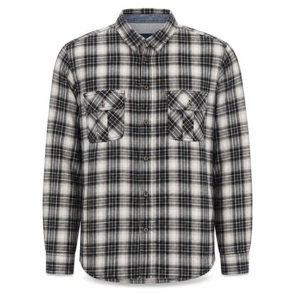Fabric8 Mens Beige Plaid Cotton Button-Up Size M Collared Button