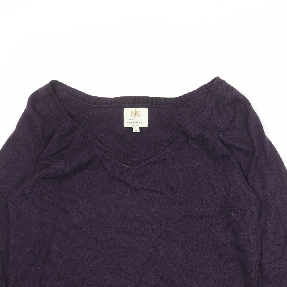 Womens UK Size 14 River Island Purple Pullover Jumper