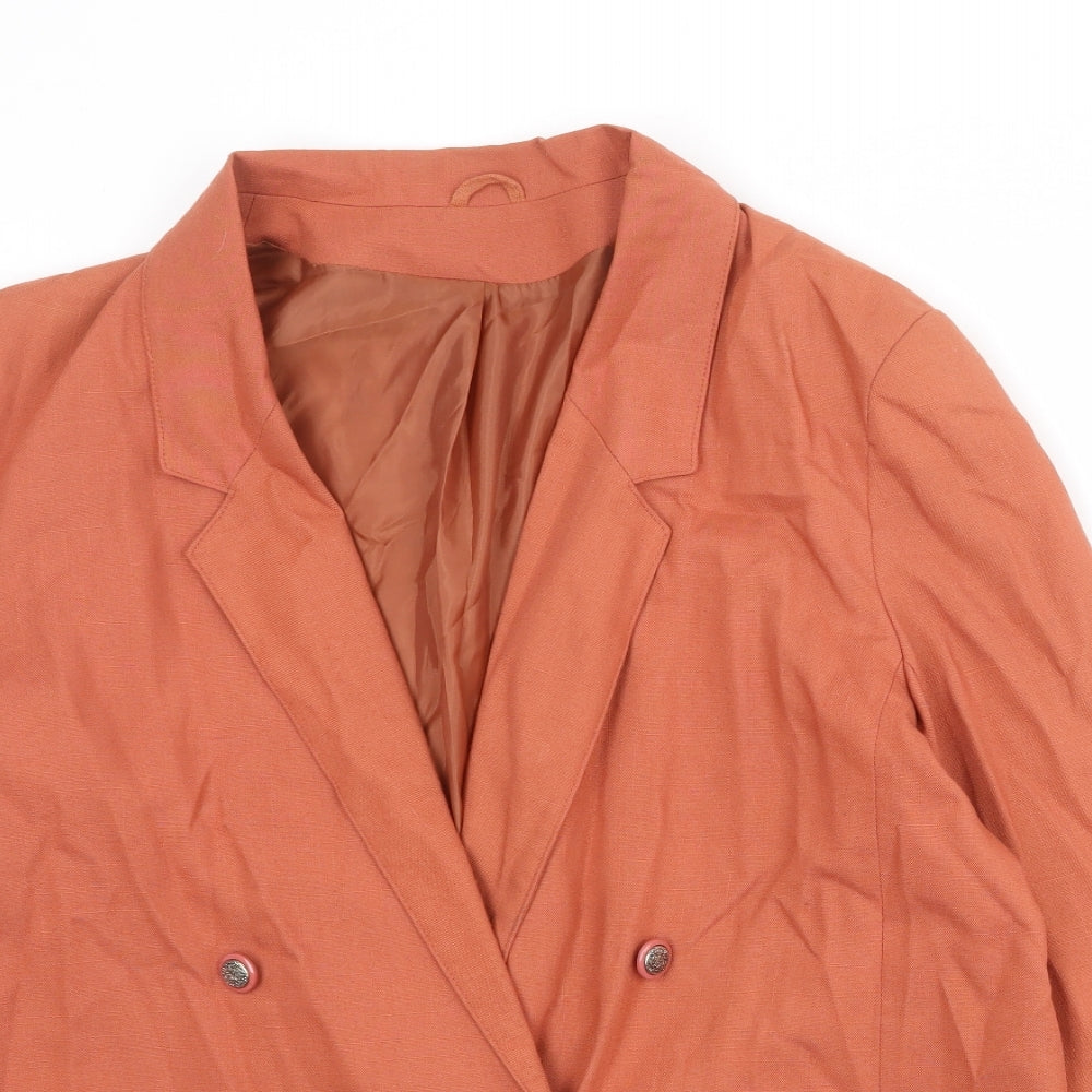 Debenhams Womens Orange Polyester Jacket Suit Jacket Size 14