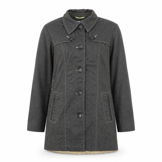 Vero Moda Womens Grey Overcoat Coat Size L Button