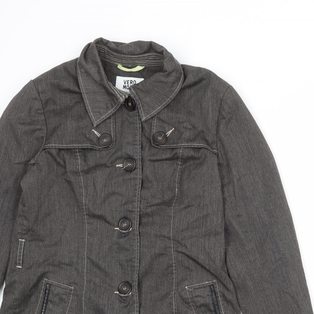 Womens UK Size L VERO MODA Grey Overcoat
