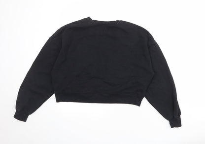 Womens UK Size M Pull&Bear Black Pullover Sweatshirt