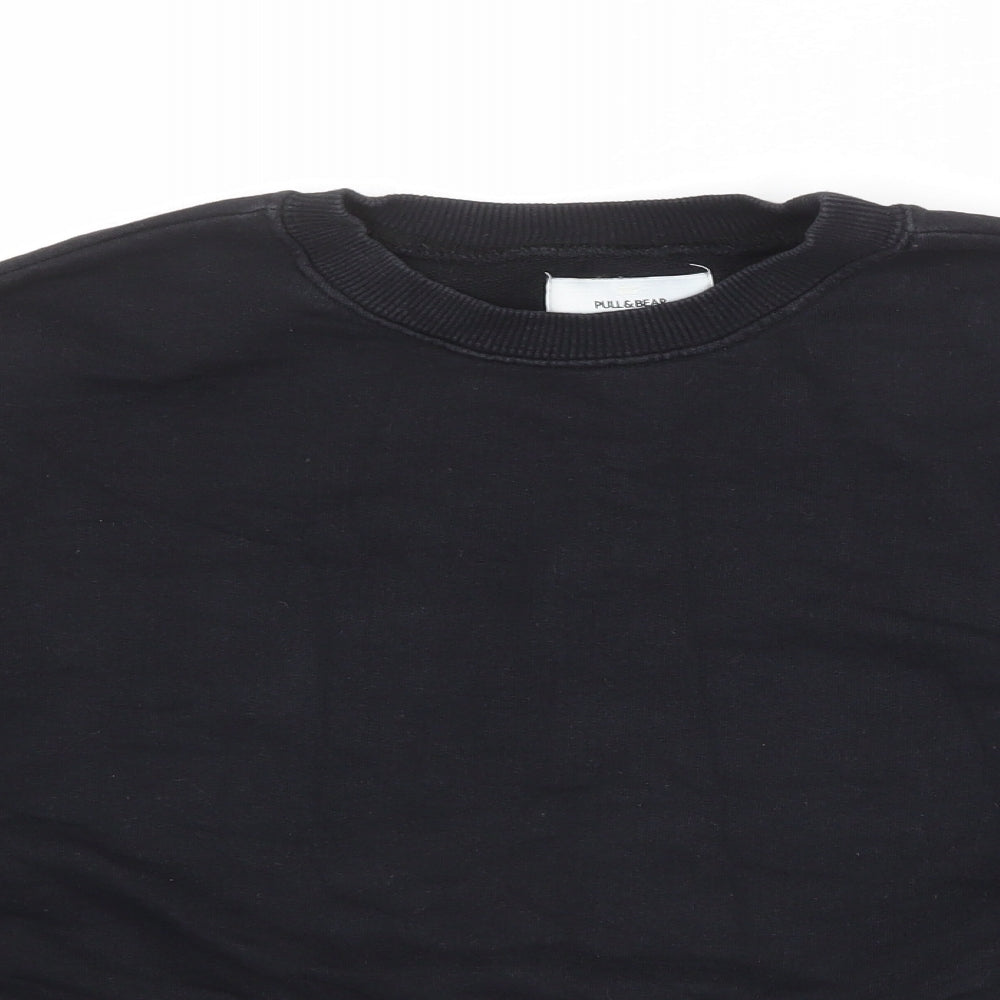 Womens UK Size M Pull&Bear Black Pullover Sweatshirt