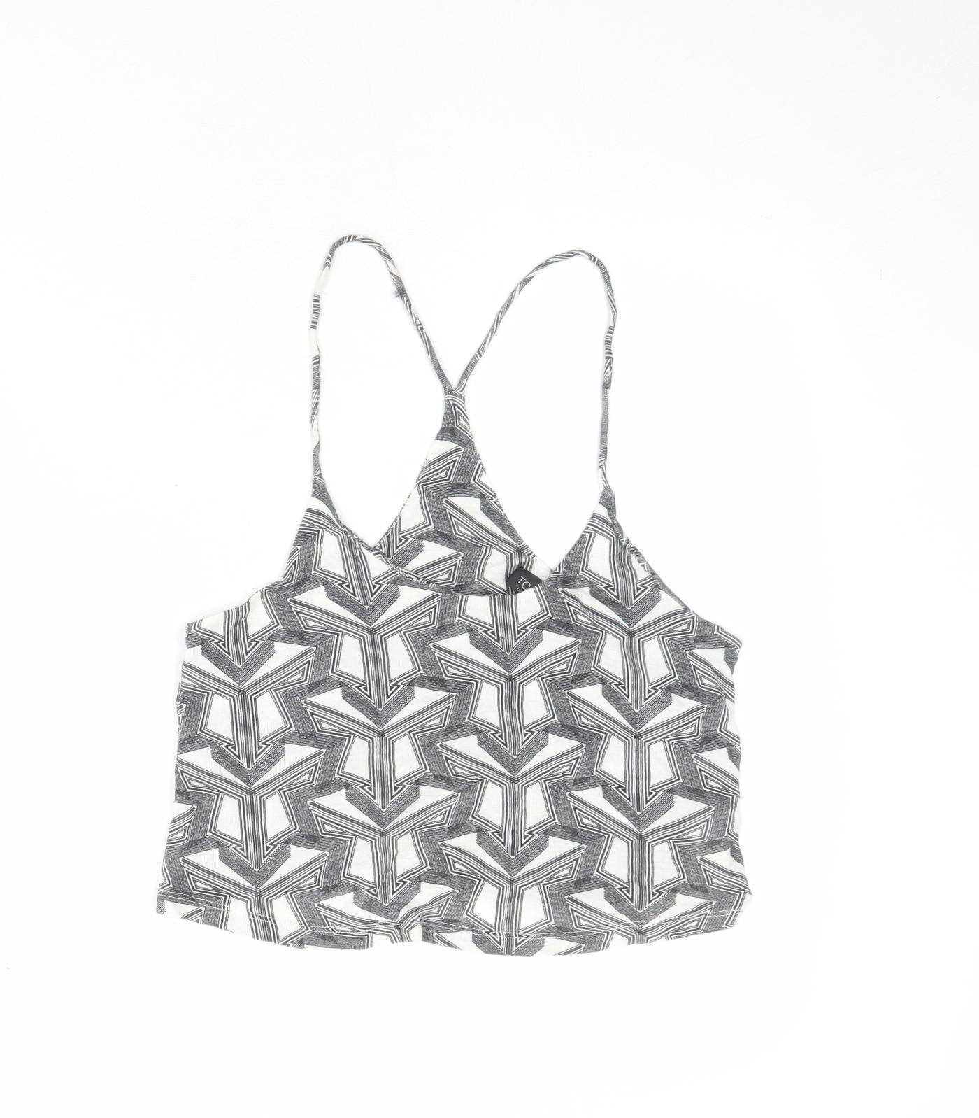 Womens UK Size 6 Topshop White Cropped Tank