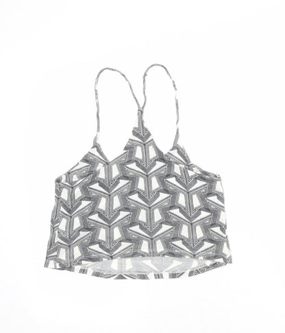 Womens UK Size 6 Topshop White Cropped Tank
