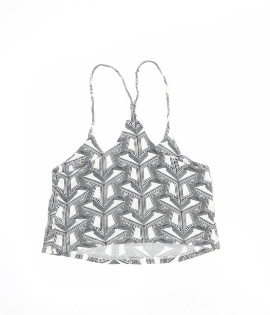 Womens UK Size 6 Topshop White Cropped Tank