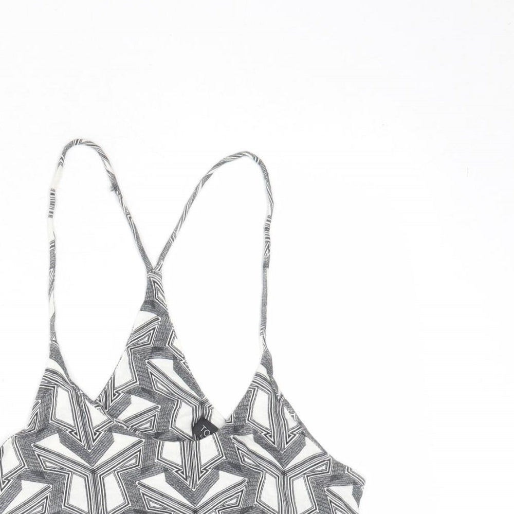 Womens UK Size 6 Topshop White Cropped Tank