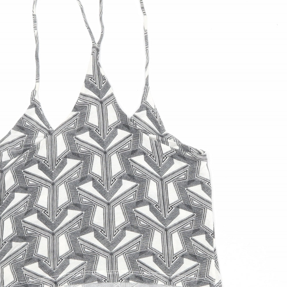 Womens UK Size 6 Topshop White Cropped Tank