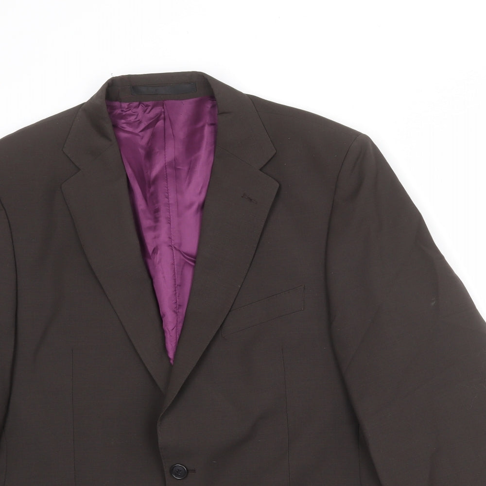 Autograph Mens Brown Wool Jacket Suit Jacket Size 40 Regular