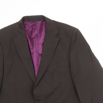 Autograph Mens Brown Wool Jacket Suit Jacket Size 40 Regular