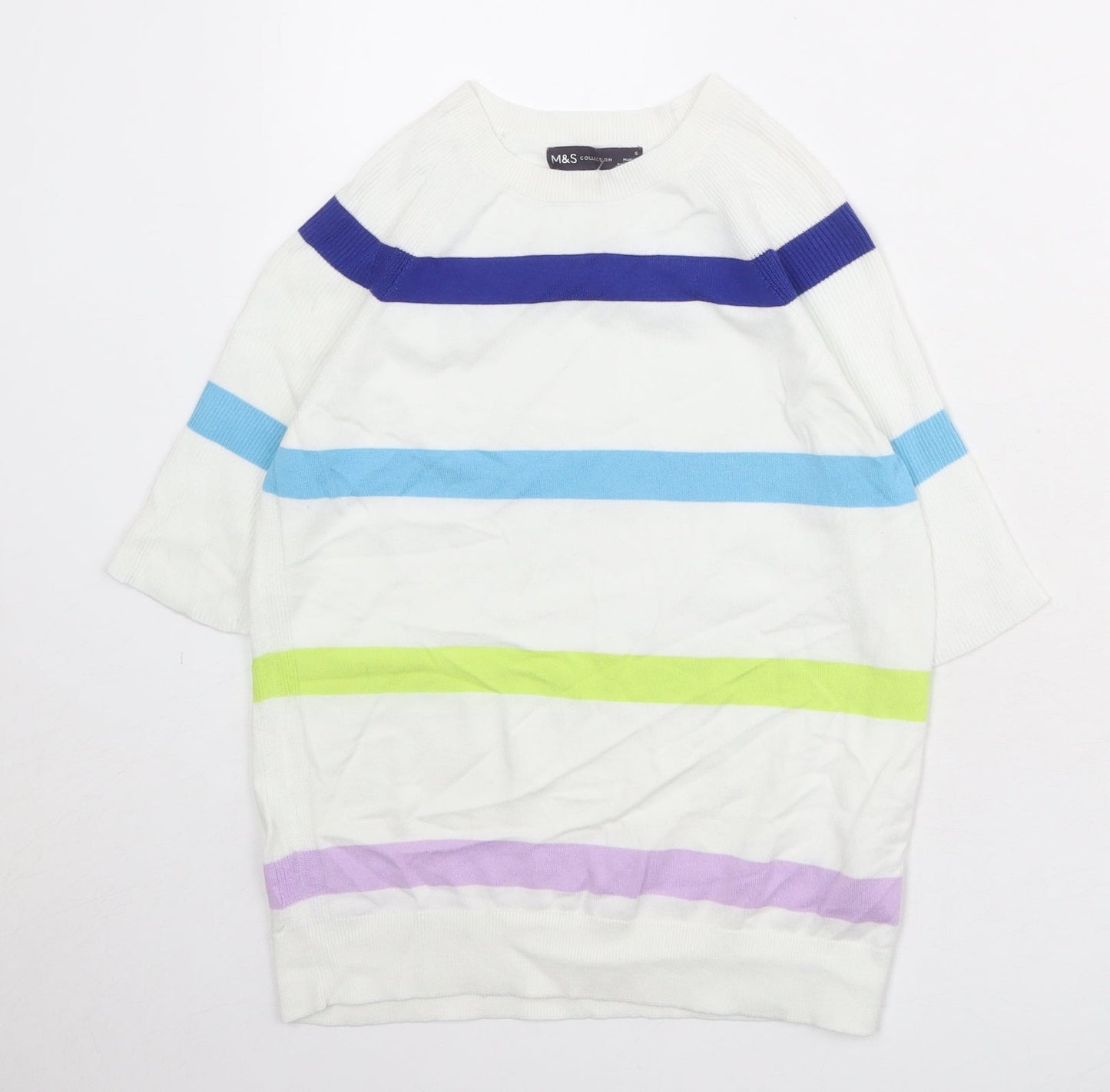 Womens UK Size S Marks and Spencer White Pullover Jumper