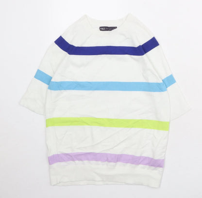 Womens UK Size S Marks and Spencer White Pullover Jumper