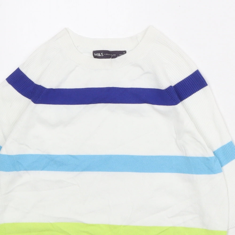Womens UK Size S Marks and Spencer White Pullover Jumper