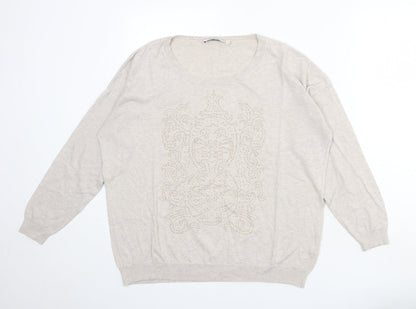 Womens UK Size L Yessica Beige Pullover Jumper