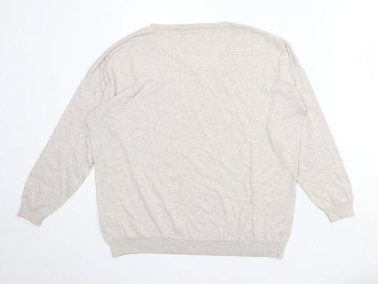 Womens UK Size L Yessica Beige Pullover Jumper