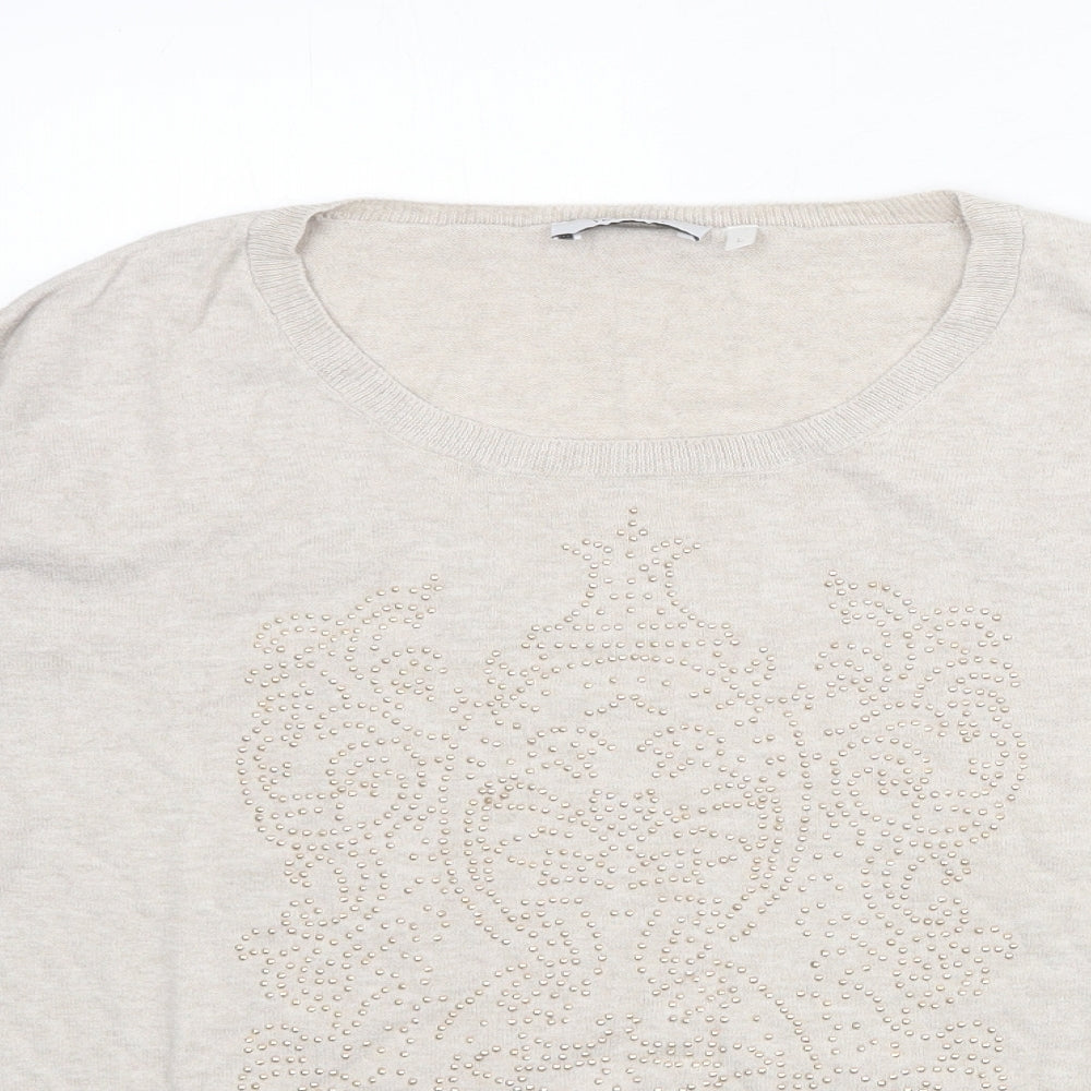 Womens UK Size L Yessica Beige Pullover Jumper