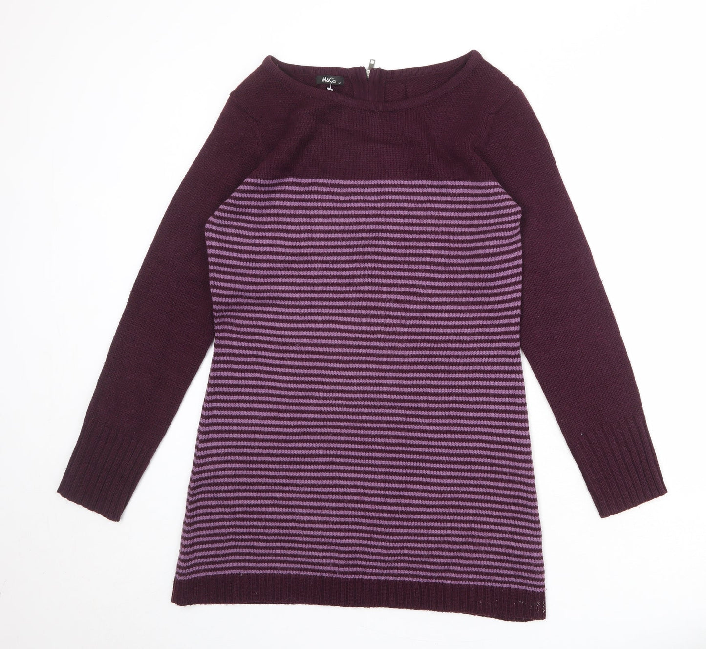 Womens UK Size M M&Co Purple Pullover Jumper