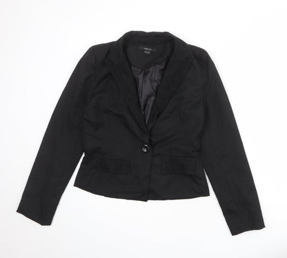 Paper Tree Womens Black Polyester Jacket Suit Jacket Size L
