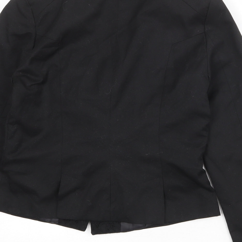 Paper Tree Womens Black Polyester Jacket Suit Jacket Size L