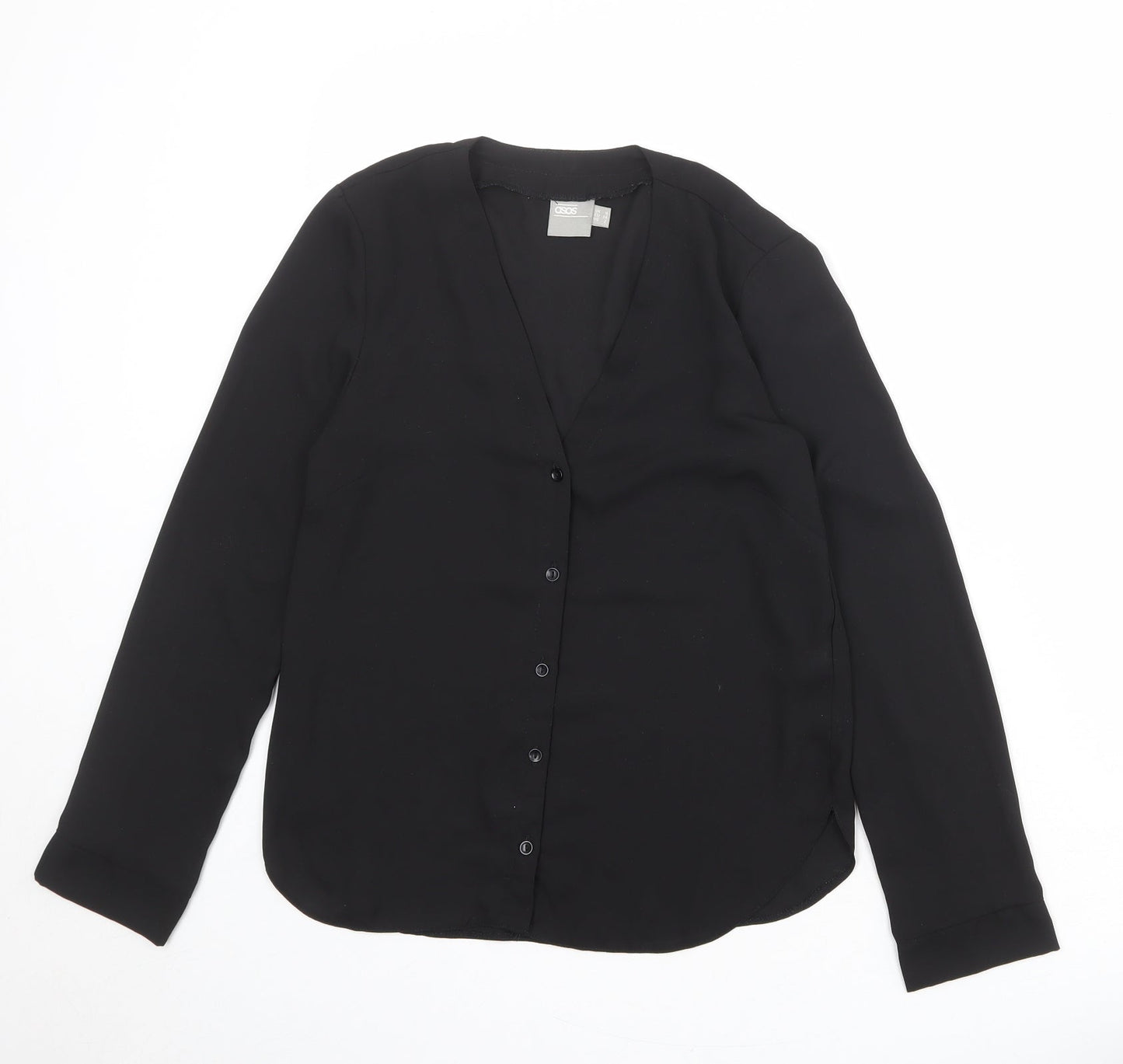 Womens UK Size 6 ASOS Black Basic Button-Up