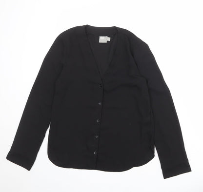 Womens UK Size 6 ASOS Black Basic Button-Up
