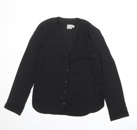 Womens UK Size 6 ASOS Black Basic Button-Up