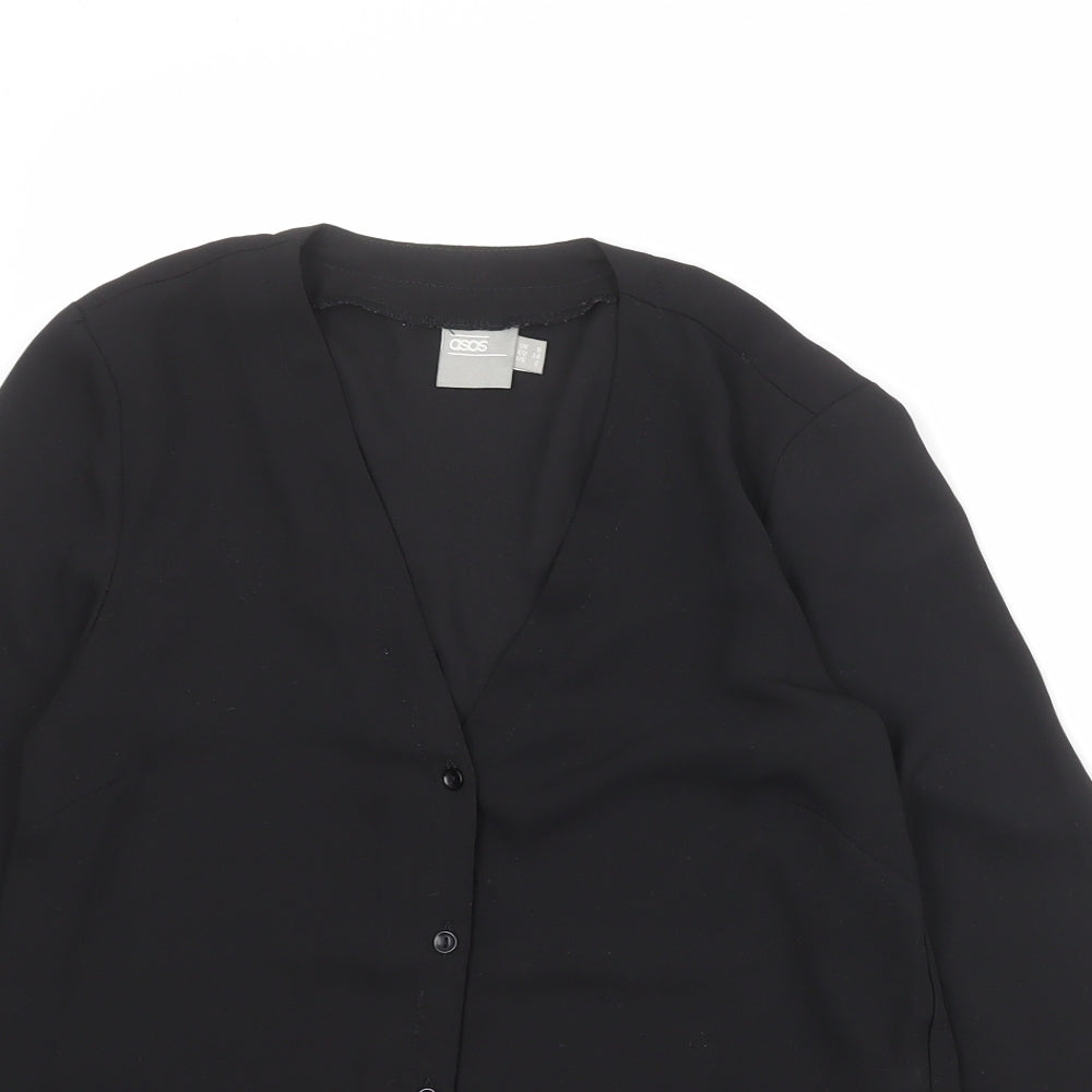 Womens UK Size 6 ASOS Black Basic Button-Up