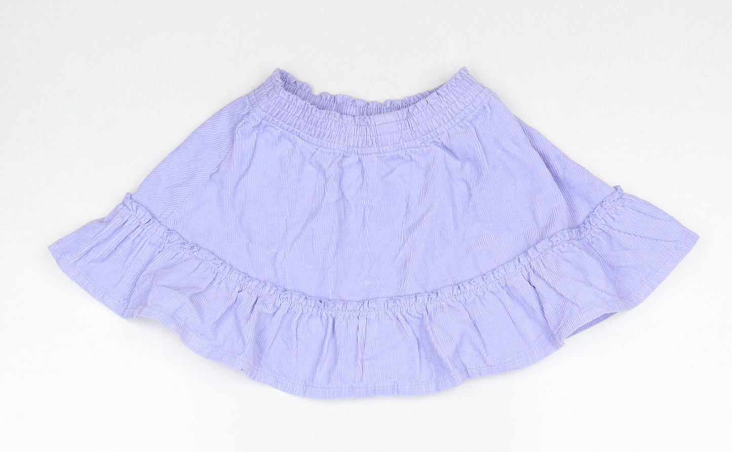 Marks and Spencer Girls Purple Cotton A-Line Skirt Size 2-3 Years Regular Pull On