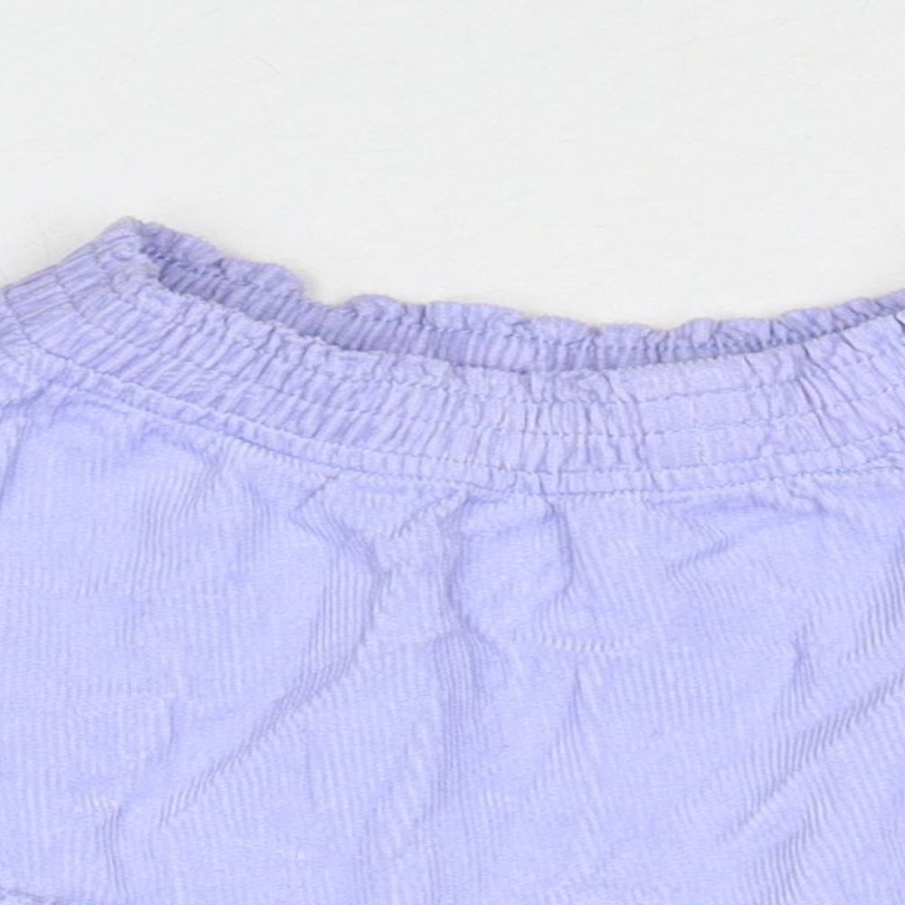 Marks and Spencer Girls Purple Cotton A-Line Skirt Size 2-3 Years Regular Pull On
