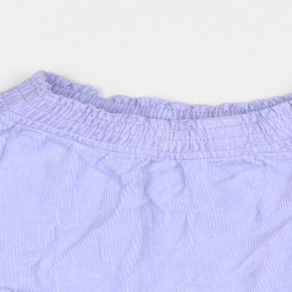 Marks and Spencer Girls Purple Cotton A-Line Skirt Size 2-3 Years Regular Pull On