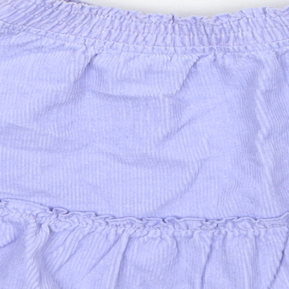 Marks and Spencer Girls Purple Cotton A-Line Skirt Size 2-3 Years Regular Pull On