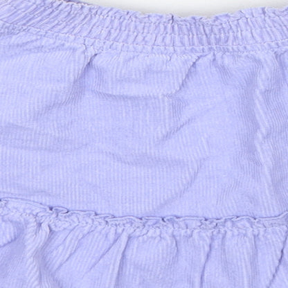 Marks and Spencer Girls Purple Cotton A-Line Skirt Size 2-3 Years Regular Pull On