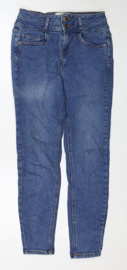 New Look Womens Blue Cotton Skinny Jeans Size 8 Regular Zip