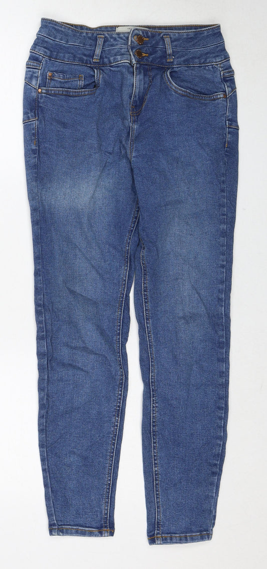 New Look Womens Blue Cotton Skinny Jeans Size 8 Regular Zip