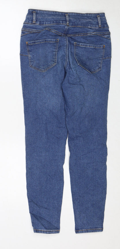 New Look Womens Blue Cotton Skinny Jeans Size 8 Regular Zip