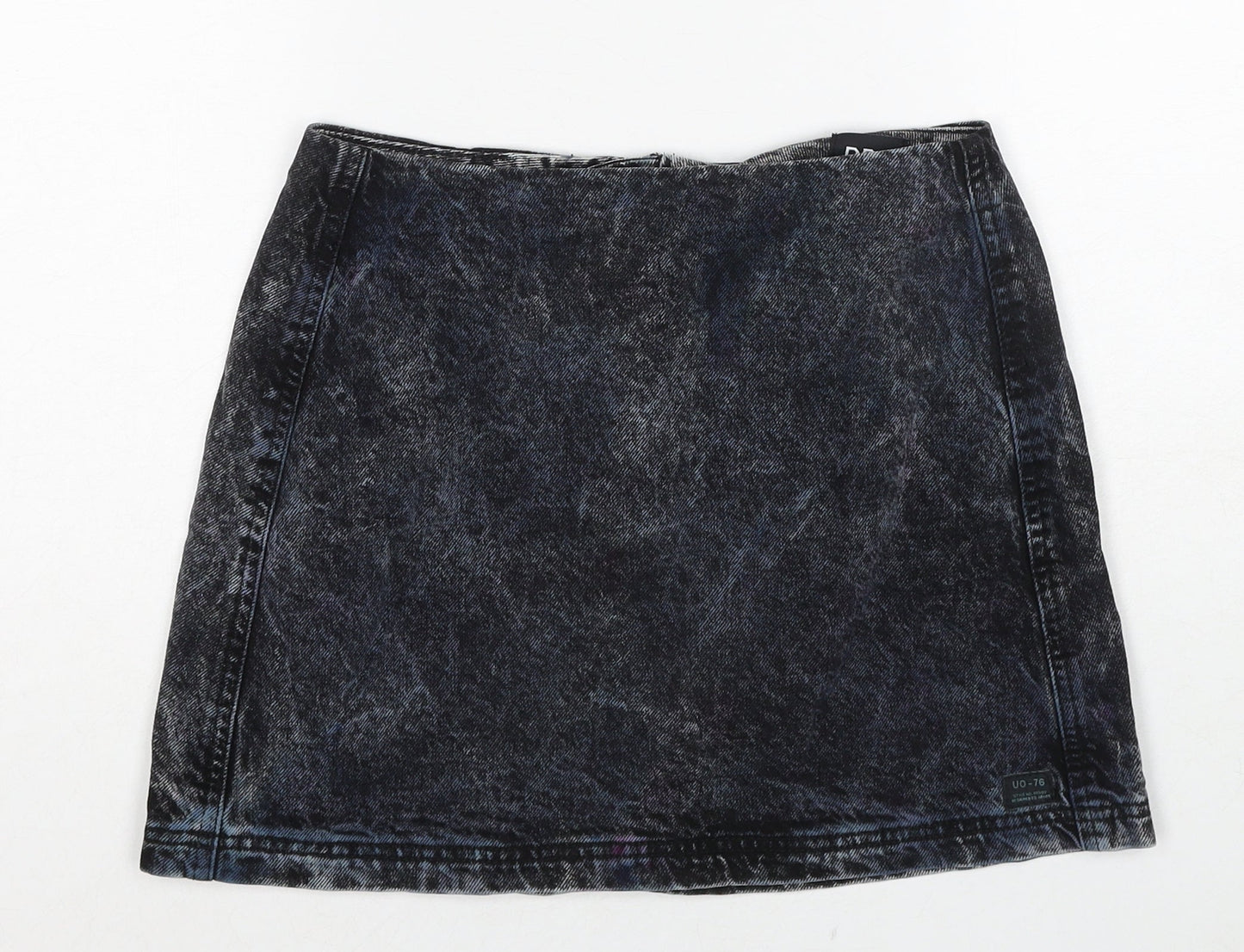BOG Womens Black Cotton A-Line Skirt Size S Zip