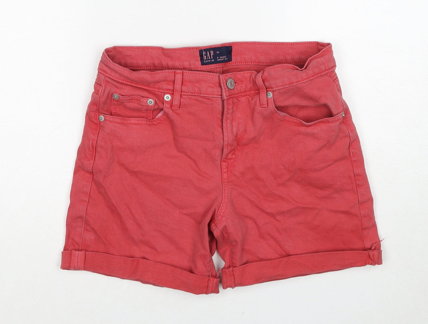 Gap Womens Pink Cotton Chino Shorts Size 26 in Regular Zip