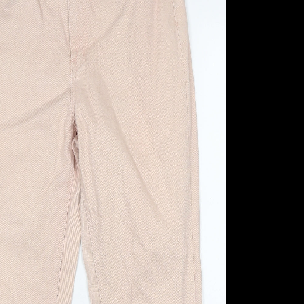 Missguided Womens Beige Cotton Mom Jeans Size 12 Regular Zip