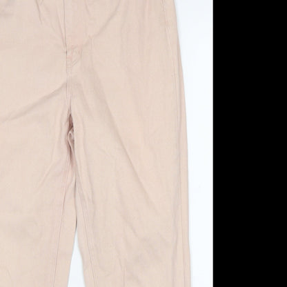 Missguided Womens Beige Cotton Mom Jeans Size 12 Regular Zip