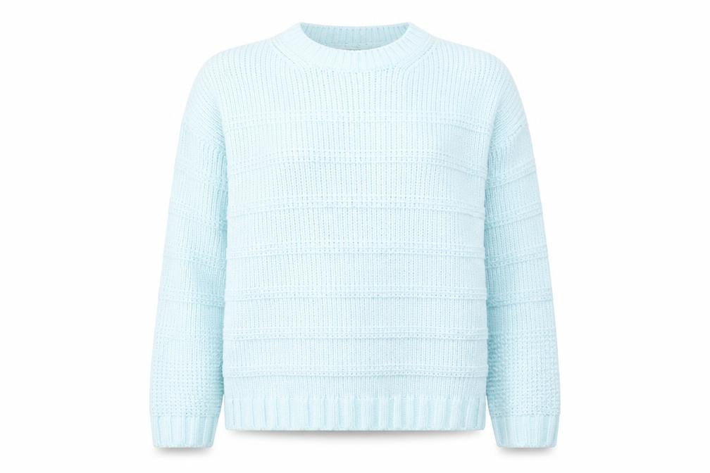 Marks and Spencer Womens Blue Round Neck Polyester Pullover Jumper Size L