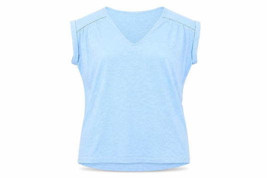 Womens UK Size L Mango Blue Basic T-Shirt