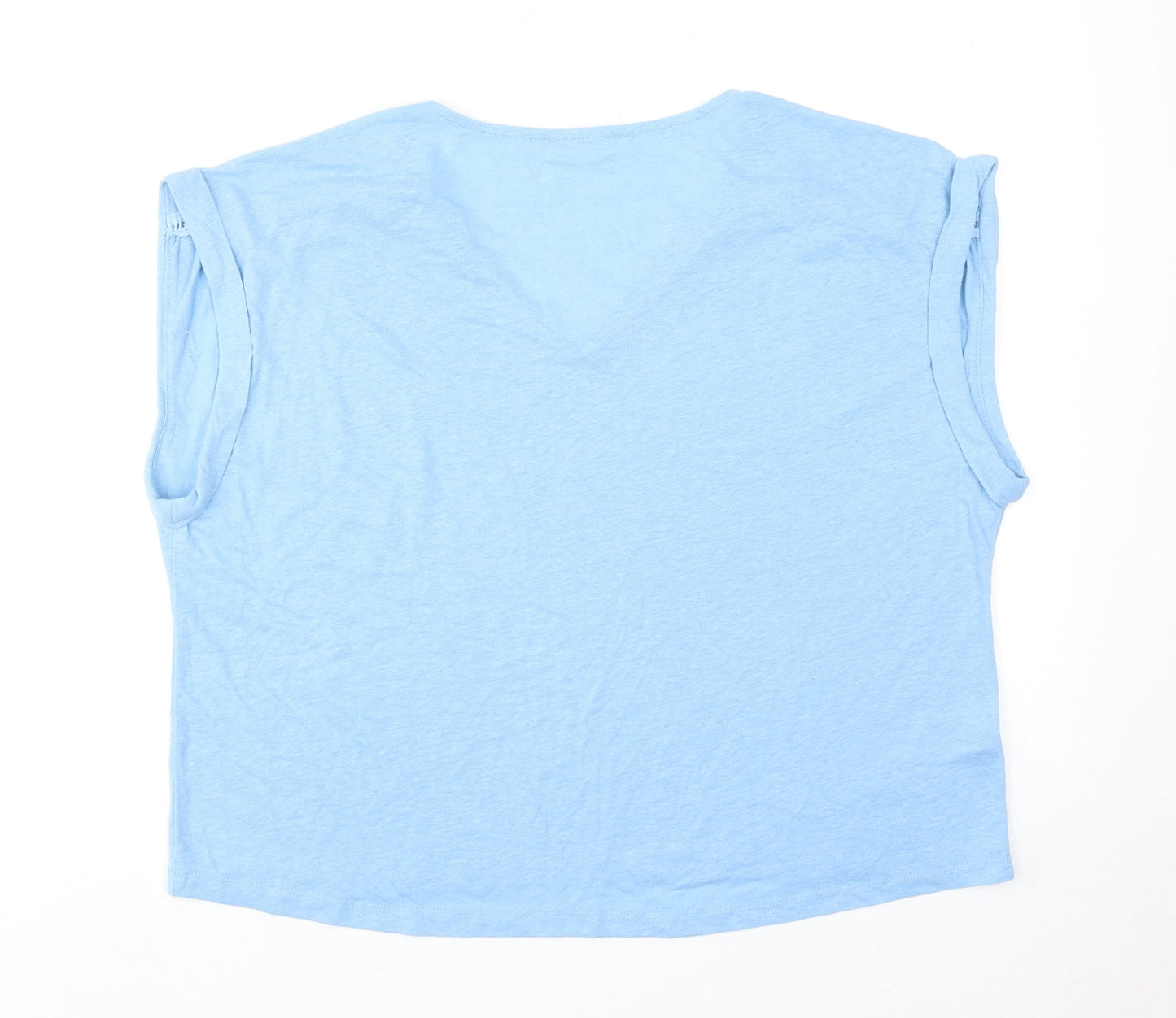 Womens UK Size L Mango Blue Basic T-Shirt
