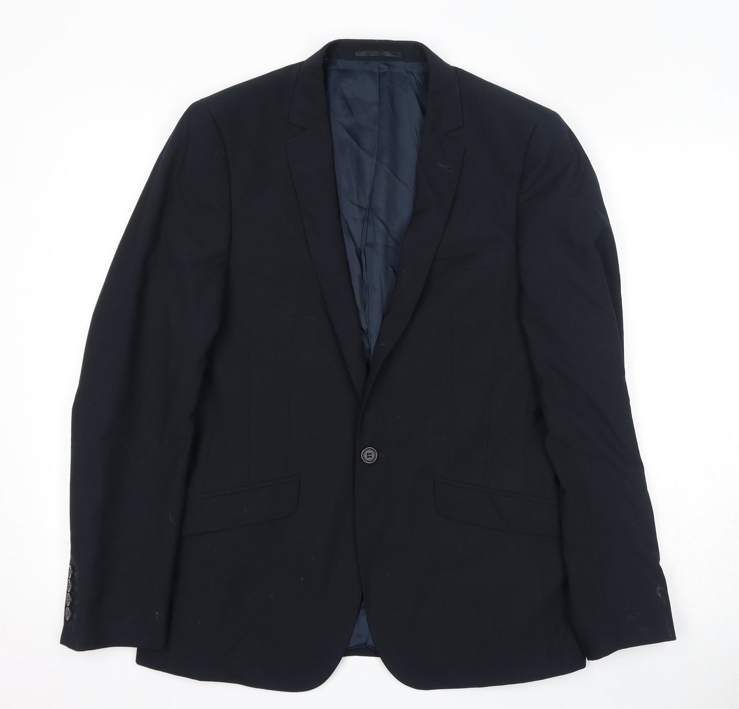 ASOS Mens Black Polyester Jacket Suit Jacket Size 40 Regular