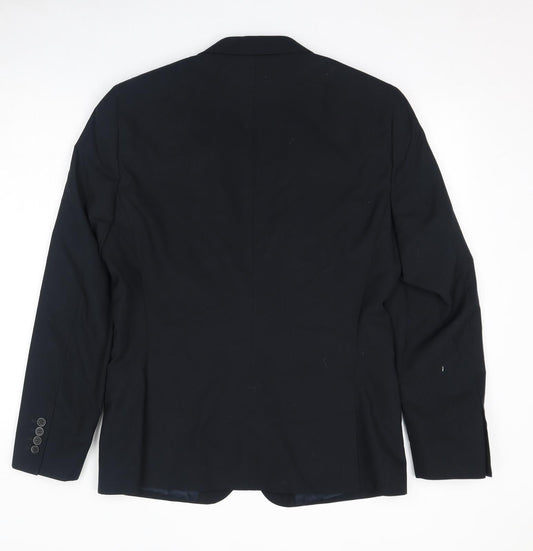 ASOS Mens Black Polyester Jacket Suit Jacket Size 40 Regular