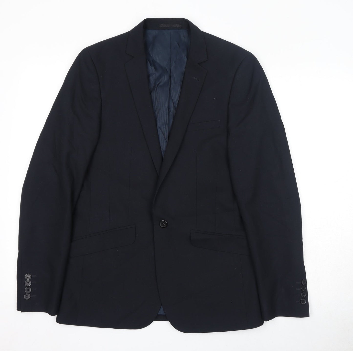 ASOS Mens Black Polyester Jacket Suit Jacket Size 38 Regular