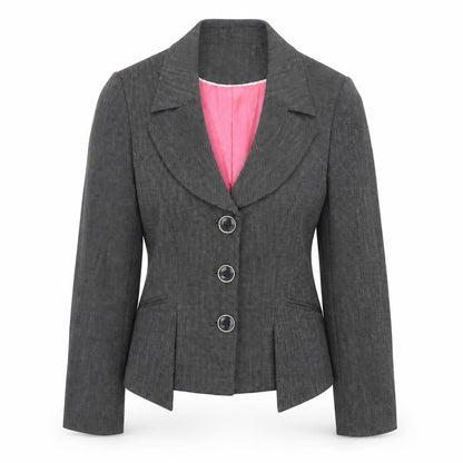 Next Womens Black Geometric Jacket Blazer Size 14 Button