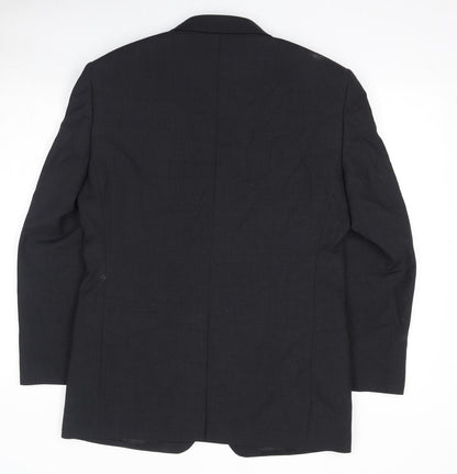 Mens UK Size 38 Charlton Gray Regular Black Suit Jacket