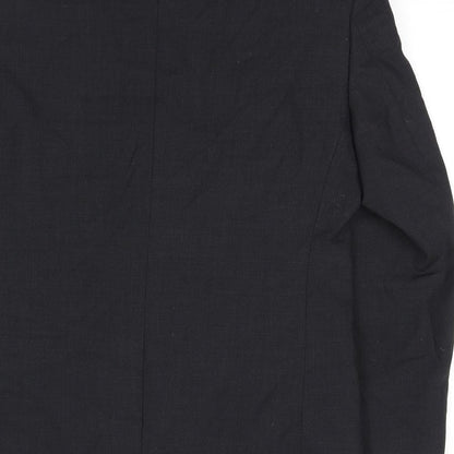 Mens UK Size 38 Charlton Gray Regular Black Suit Jacket