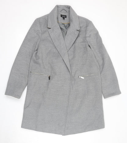 Womens UK Size 12 Topshop Grey Overcoat